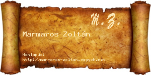 Marmaros Zoltán névjegykártya